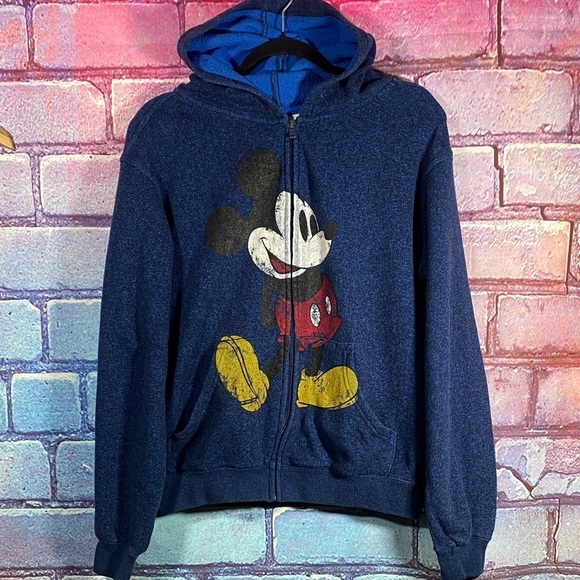 Disney Other - Disney Mickey Mouse Zip Up Hoodie Youth XL Purple Graphic Full Zip Jacket